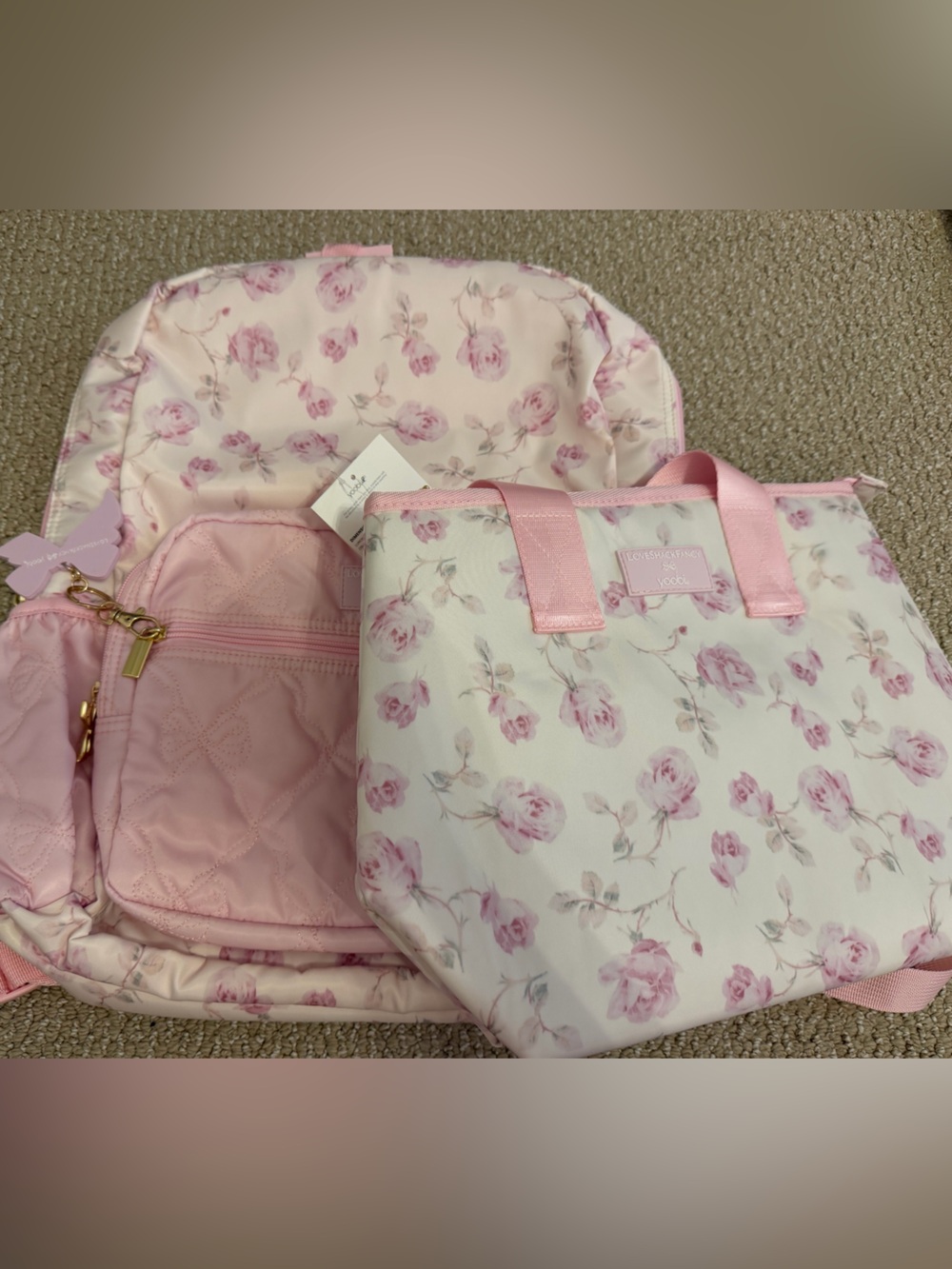 LoveShackFancy x Target Yoobi Ribbon
Rosa Backpack and Lunch Tote Sterling Dusk